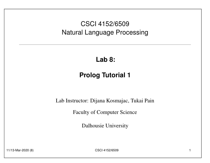csci 4152 6509 natural language processing lab 8 prolog