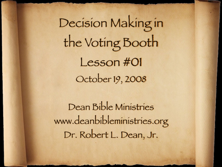 decision making in the voting booth lesson 01