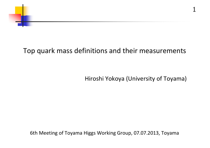 top quark mass definitions and their measurements