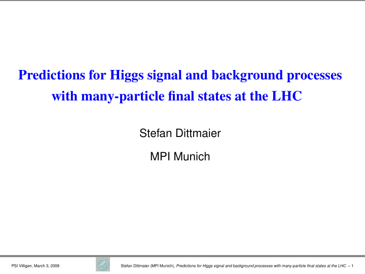 predictions for higgs signal and background processes