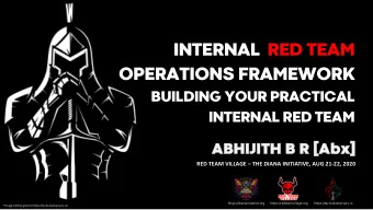 OPERATIONS FRAMEWORK  BUILDING YOUR PRACTICAL  INTERNAL RED TEAM  ABHIJITH  ABHIJITH B R  B R [Abx