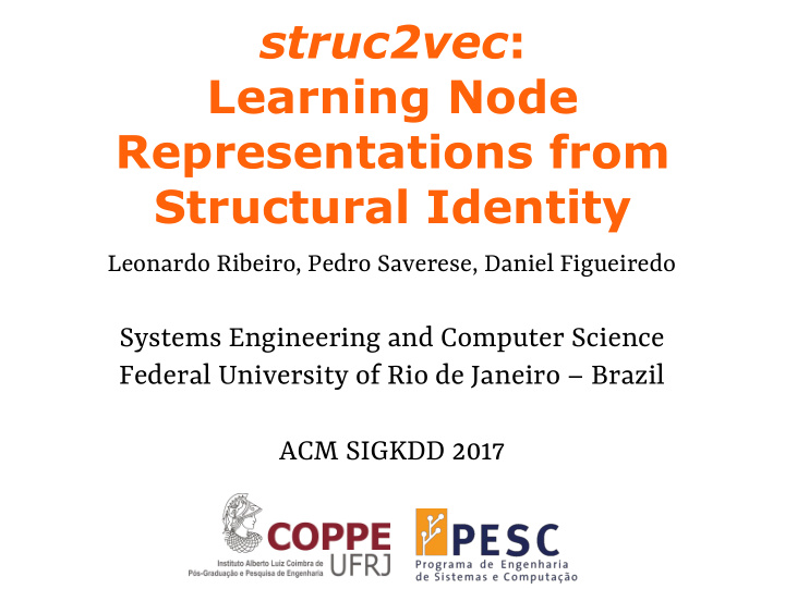 struc2vec learning node representations from structural