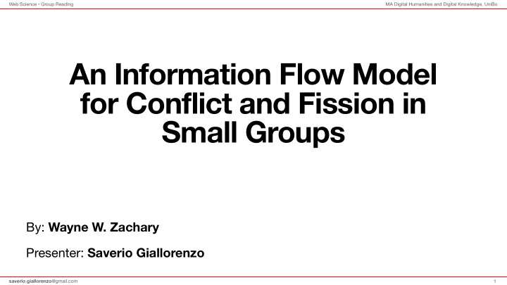 an information flow model for conflict and fission in