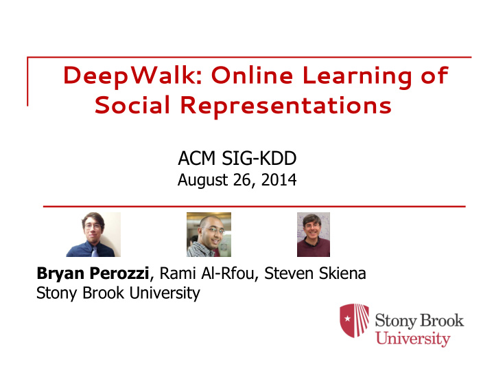 deepwalk online learning of social representations