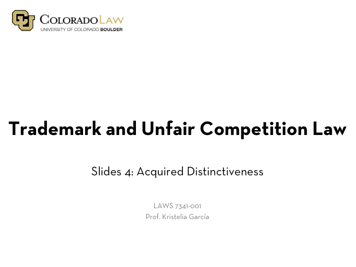 trademark and unfair competition law