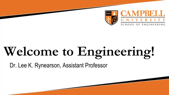 welcome to engineering