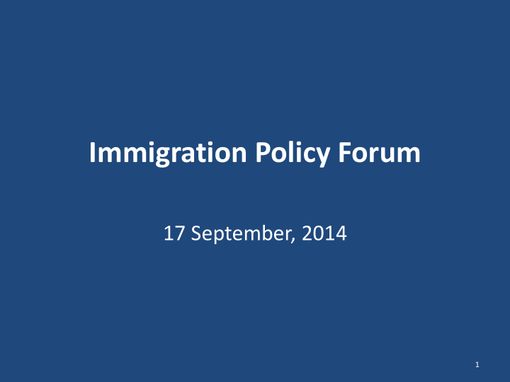 immigration policy forum