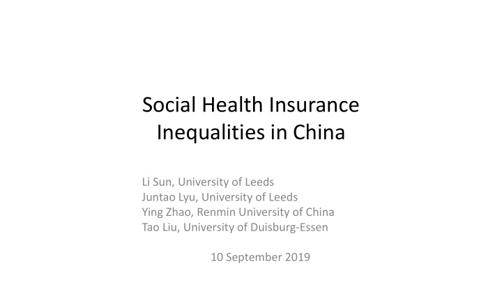 inequalities in china