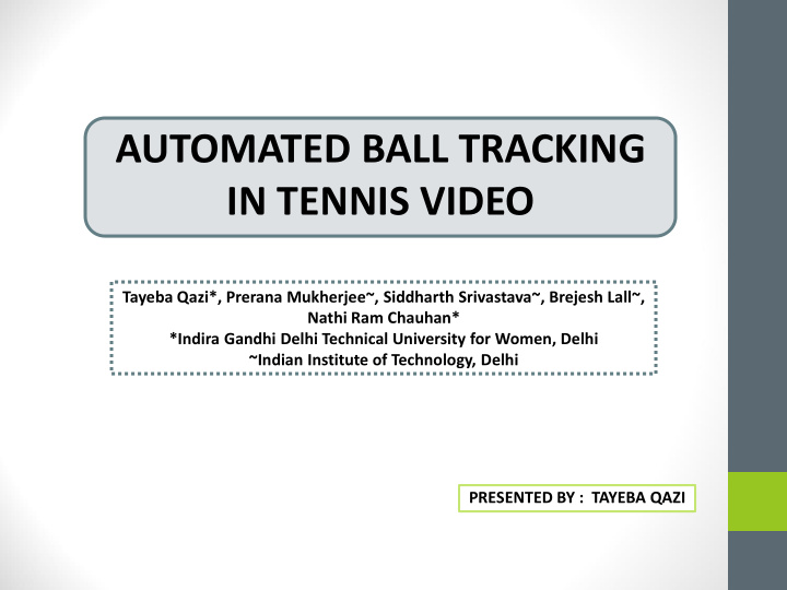 automated ball tracking in tennis video