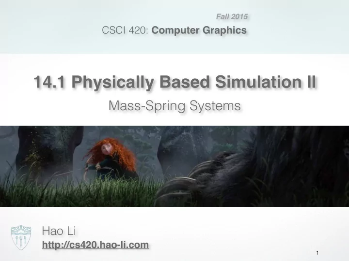 14 1 physically based simulation ii