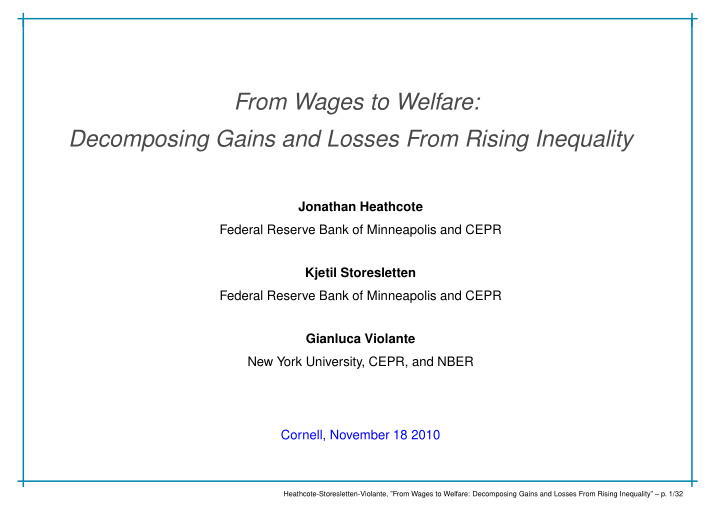 from wages to welfare decomposing gains and losses from