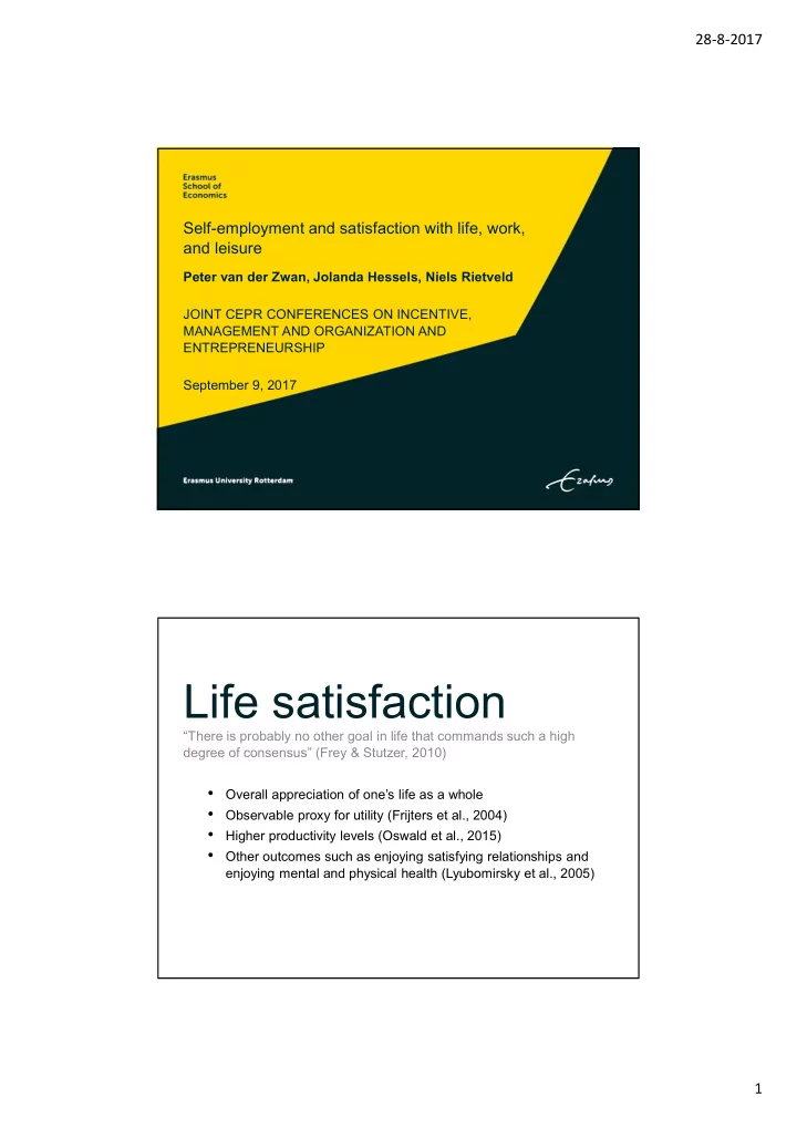 life satisfaction