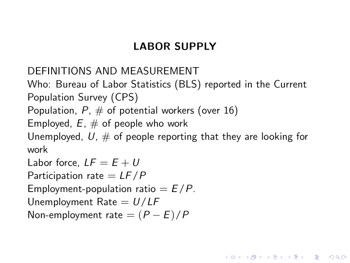 issues i finding the right measure of labor market