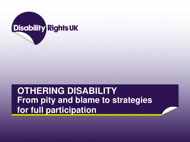 othering disability