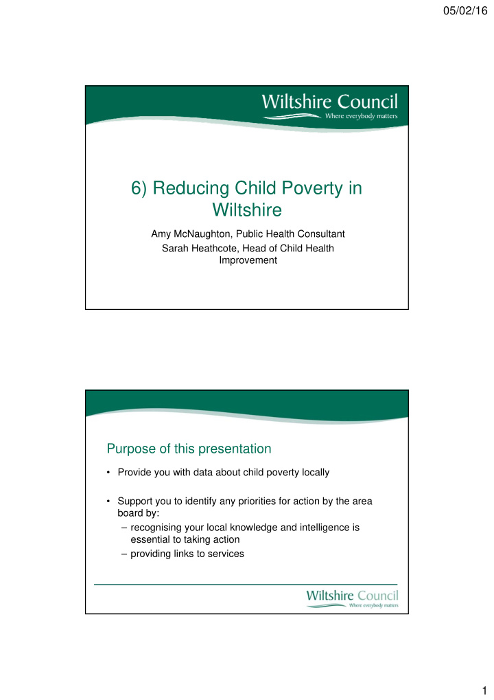 6 reducing child poverty in wiltshire