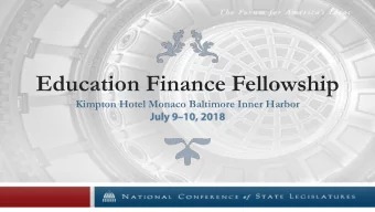 Education Finance Fellowship  Kimpton Hotel Monaco Baltimore Inner Harbor  COST DIFFERENTIALS