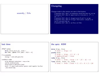assembly / ISAs  strategy  write with gotos fjrst leaq (%rax, %rax, 2), %rax subq %rsp, %rax  #