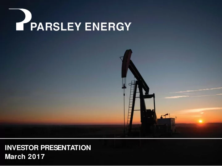 investor presentation march 2017 forward looking
