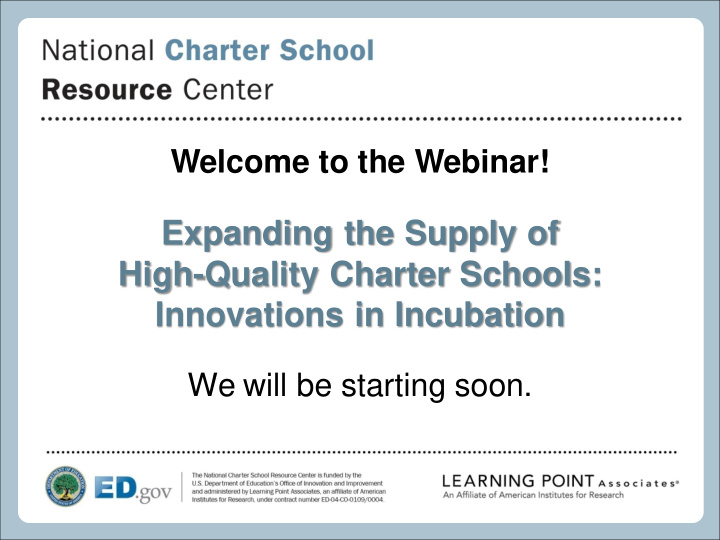 expanding the supply of high quality charter schools
