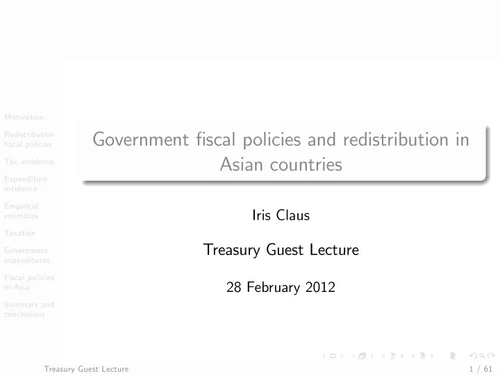 government fiscal policies and redistribution in