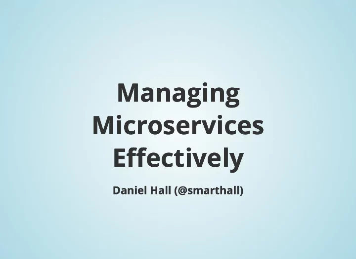 managing managing microservices microservices e ff