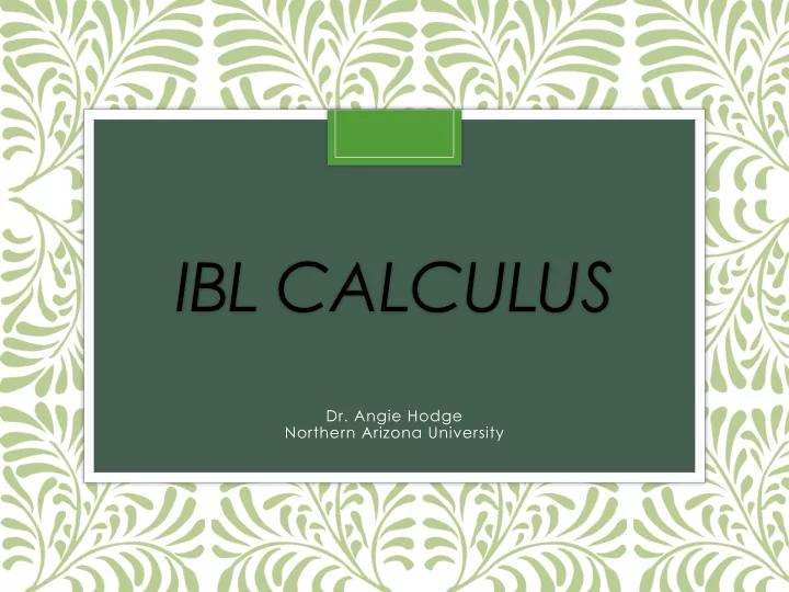 ibl calculus
