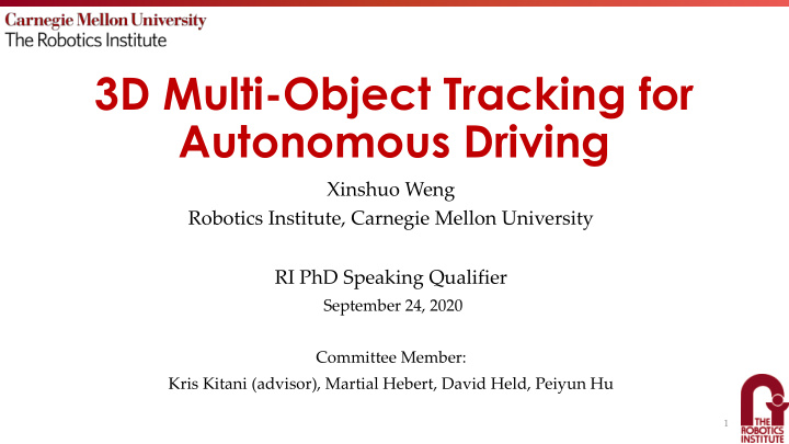 3d multi object tracking for autonomous driving