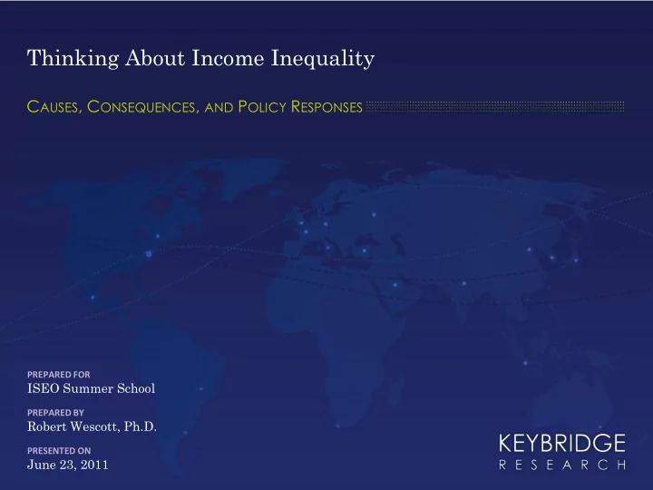 thinking about income inequality