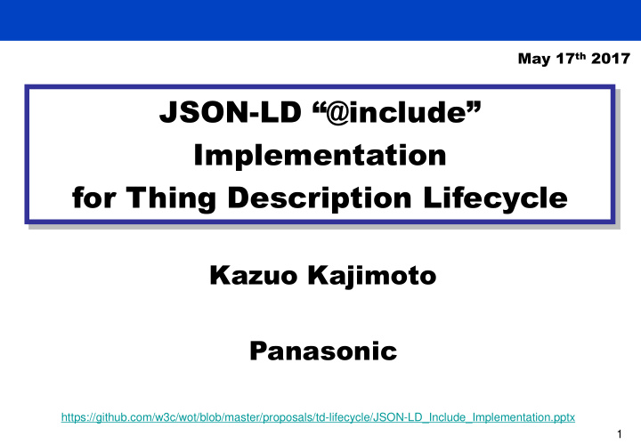 json ld include implementation for thing description