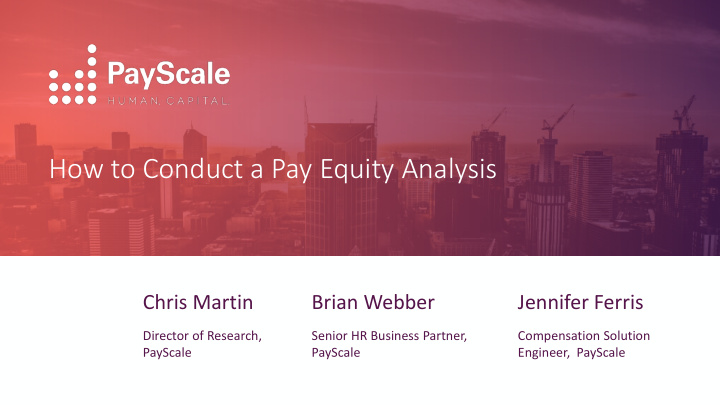 how to conduct a pay equity analysis