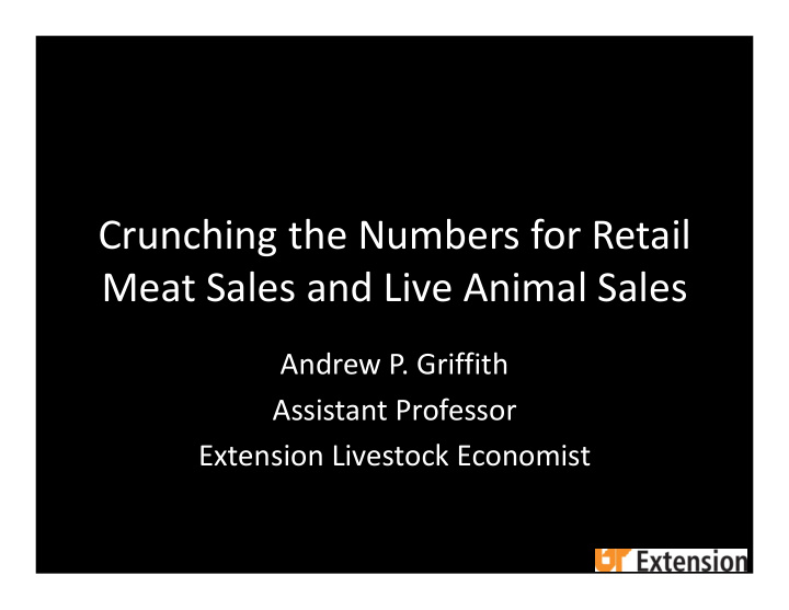 crunching the numbers for retail meat sales and live