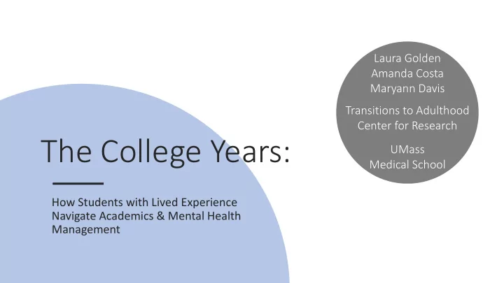the college years