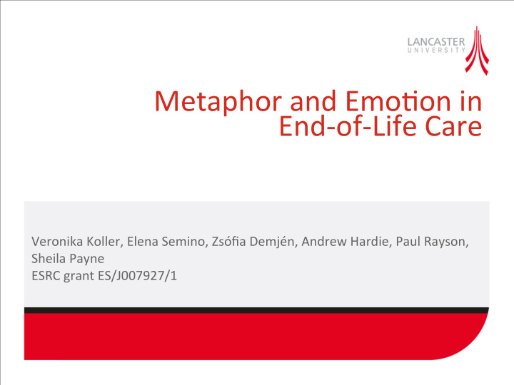 metaphor and emo on in end of life care