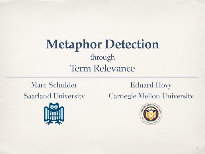 metaphor detection