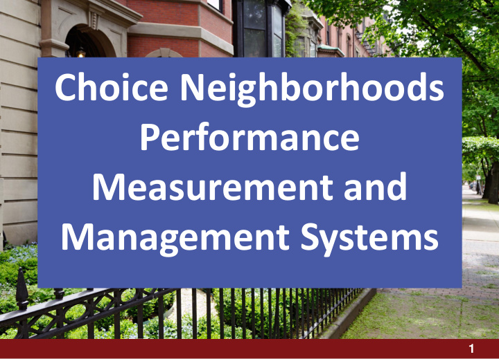 performance measurement and management systems