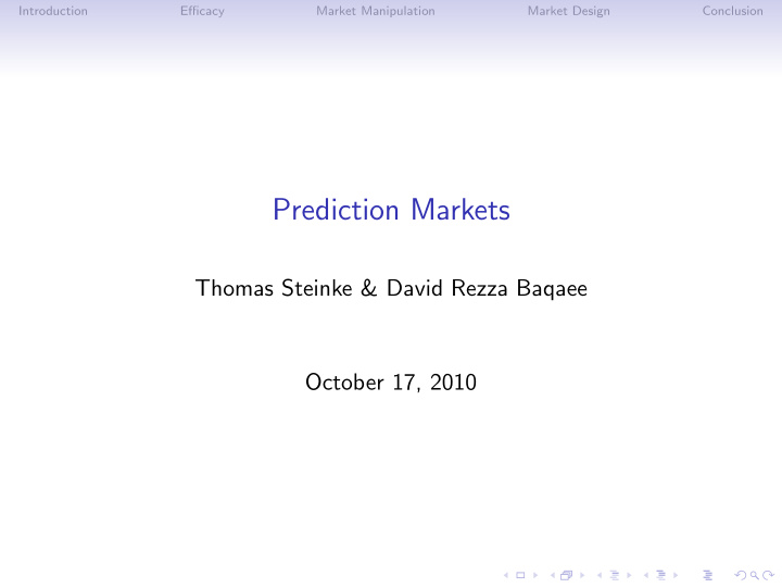 prediction markets