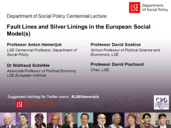 1  Fault Lines and (too few) Silver Linings in  the European Social Market Economy  An essay in