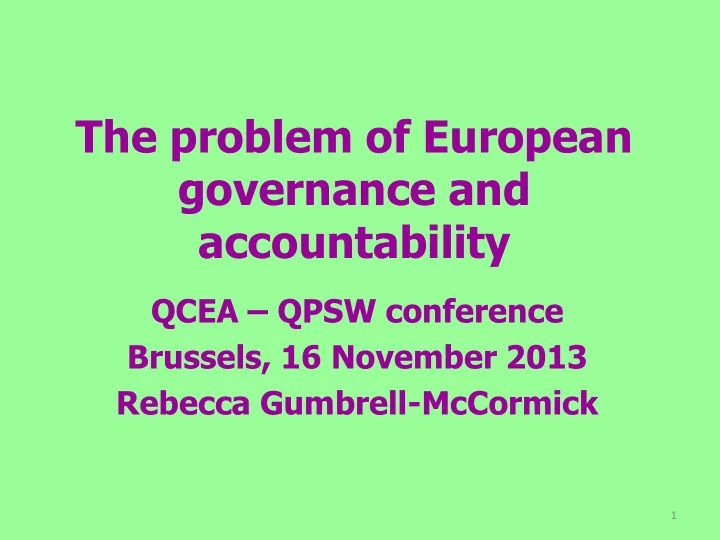 the problem of european