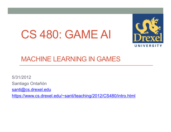 cs 480 game ai