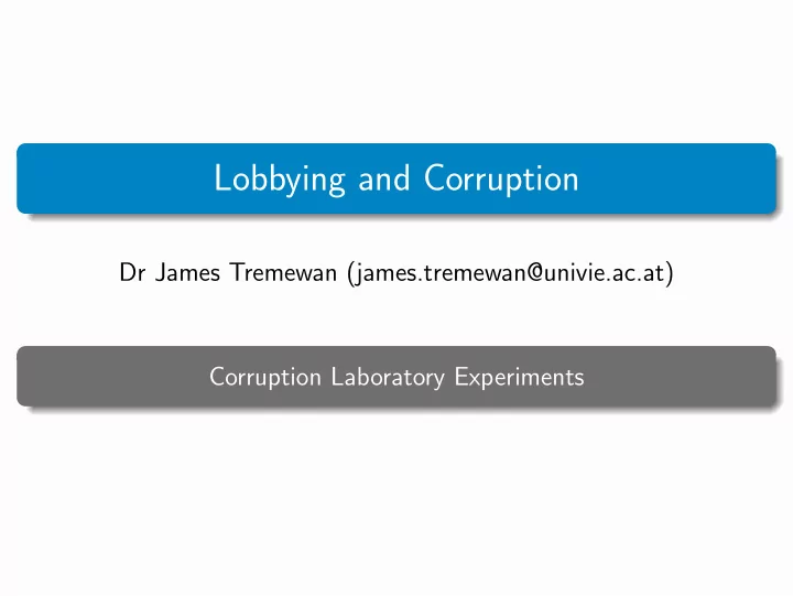 lobbying and corruption
