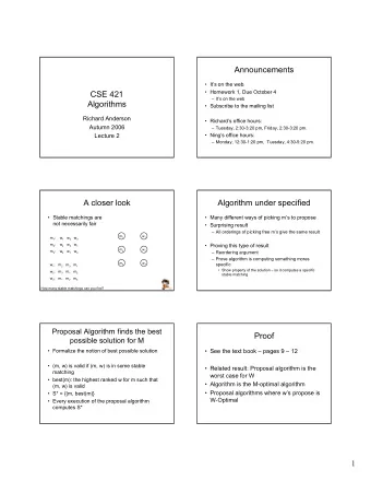 Announcements   Its on the web.   Homework 1, Due October 4  CSE 421   Its on the