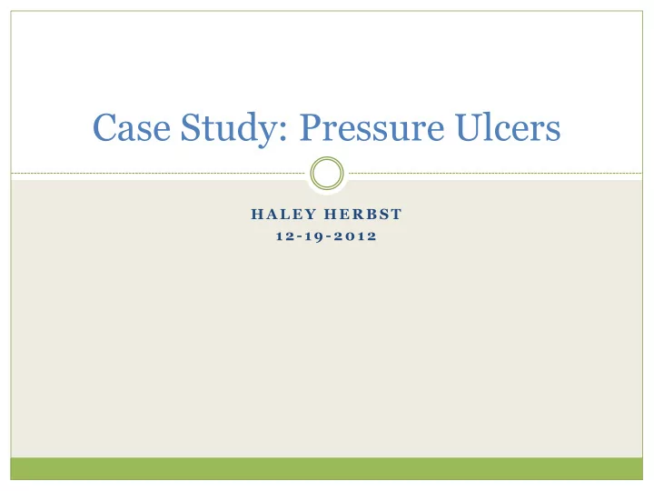 case study pressure ulcers