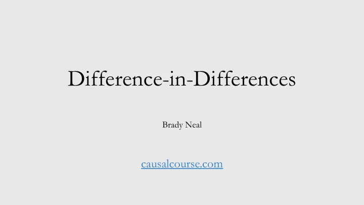 difference in differences