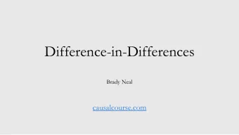 Difference-in-Differences  Brady Neal  causalcourse.com  Motivation and Preliminaries