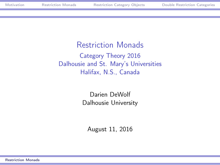 restriction monads