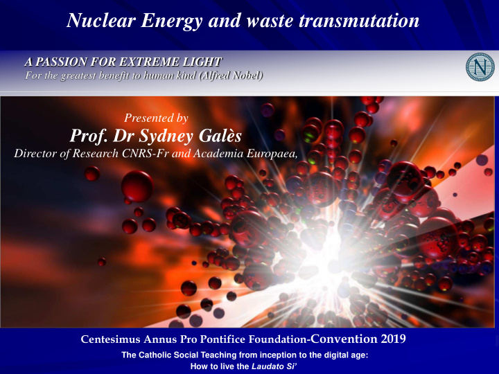 nuclear energy and waste transmutation