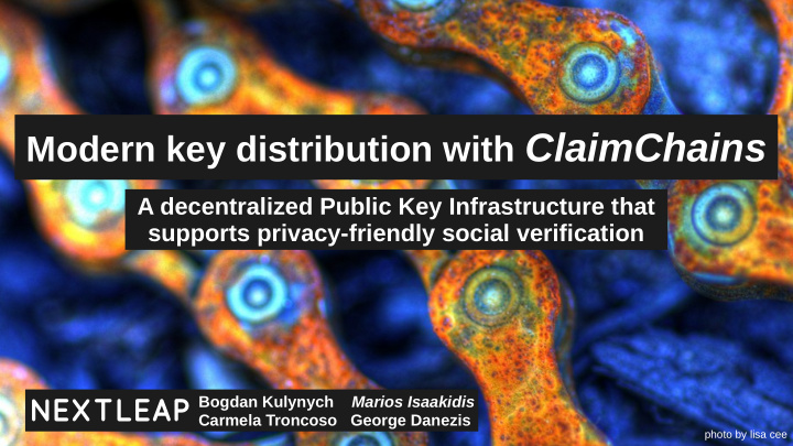 modern key distribution with claimchains