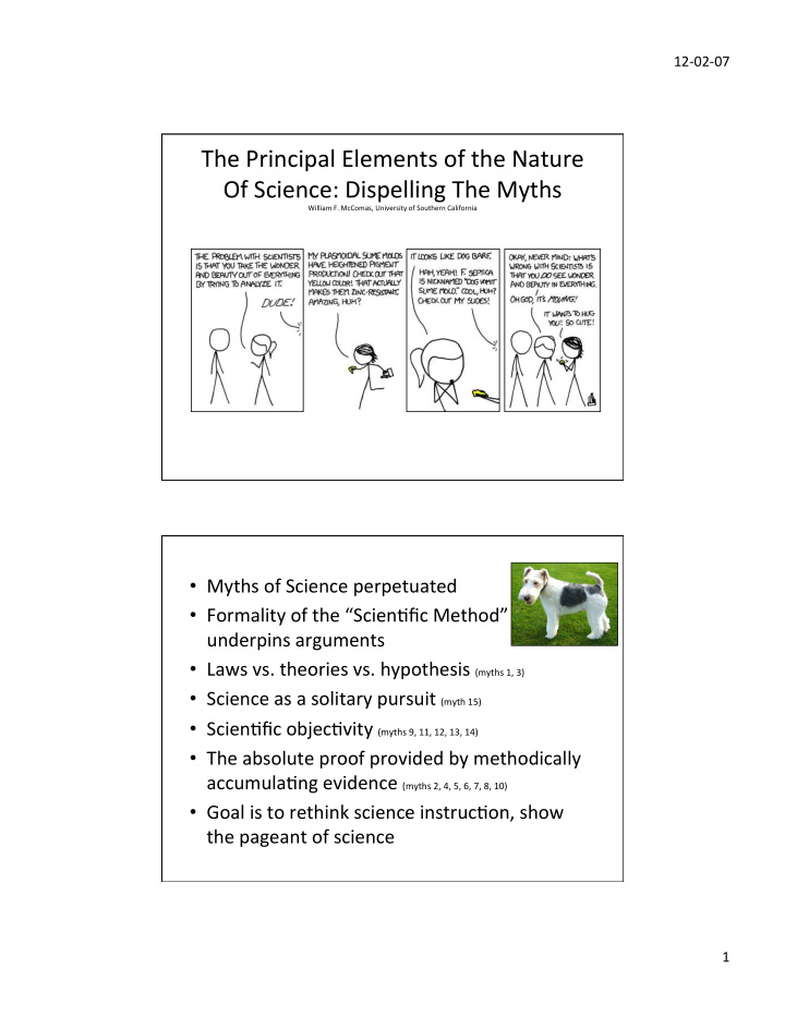 the principal elements of the nature of science