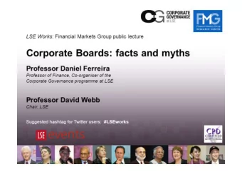 Corporate Boards: facts and myths  Professor Daniel Ferreira  Professor of Finance, Co-organiser of