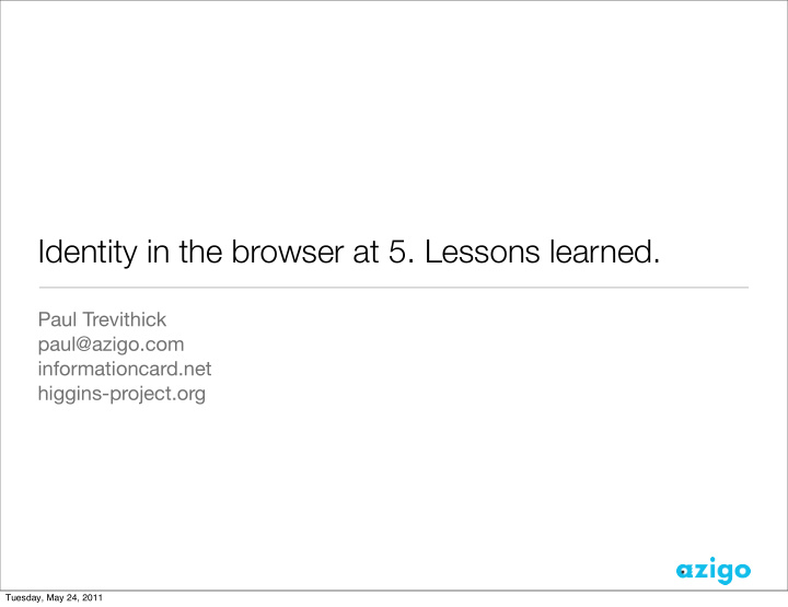 identity in the browser at 5 lessons learned